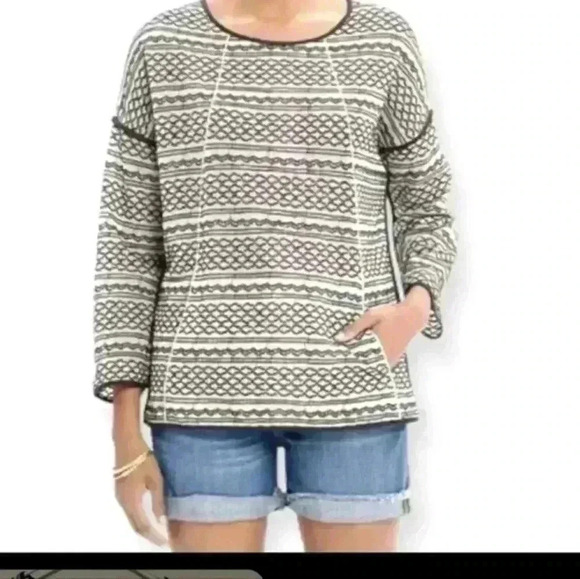 Madewell Womens Tidal Wave Pullover Front Pocket Embroidered Sweater Size Small - Picture 9 of 9